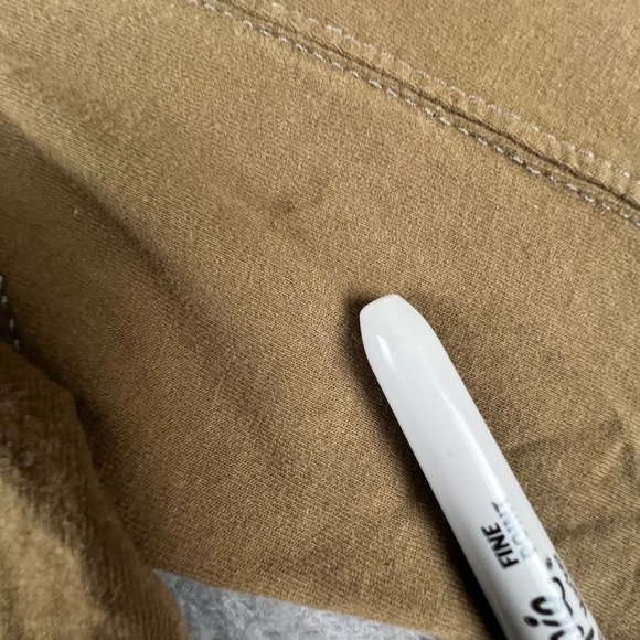 KUHL Long Sleeve Pullover Mock Neck Henley Shirt Khaki Mens Size L Cotton Gorp - Picture 8 of 15